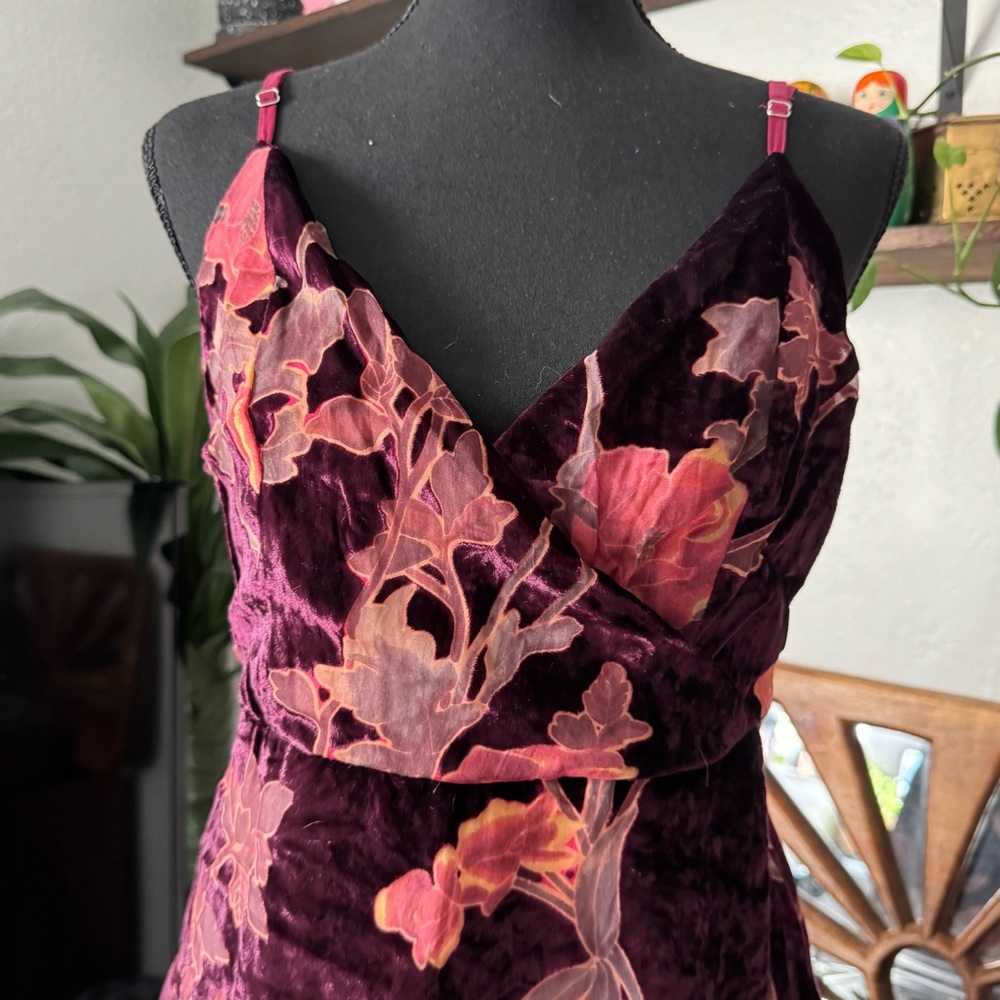 Lulus Catharine Plum Purple Floral Print Burnout Velvet Mini Dress - Picture 7 of 13